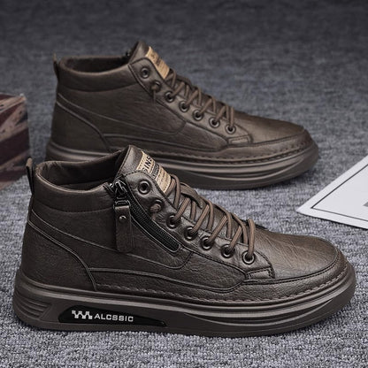 Herren Sneaker High-Top Sportlich mit Reißverschluss und Laufsohle