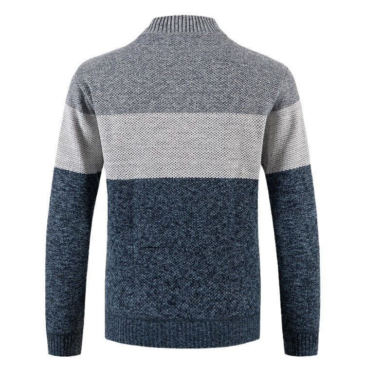 Herren Strickjacke Modern mit Struktur und Rollkragen