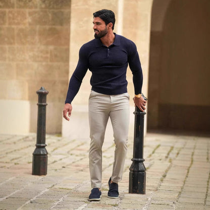 Herren Chino-Hosen Elegant Bequem Slimfit