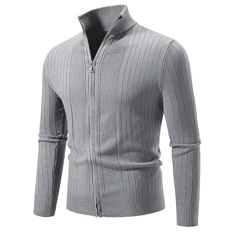 Stylische Herren Strickjacke Stehkragen Reißverschluss Modern