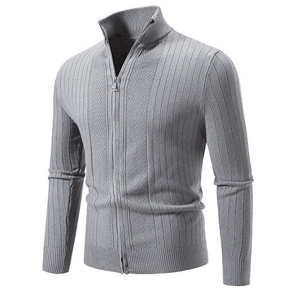 Stylische Herren Strickjacke Stehkragen Reißverschluss Modern