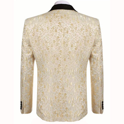 Herren Blazer Pailletten Jacke Glamour Floral Design