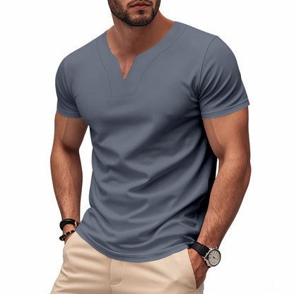Herren T-Shirt Sportlich V-Ausschnitt Atmungsaktiv