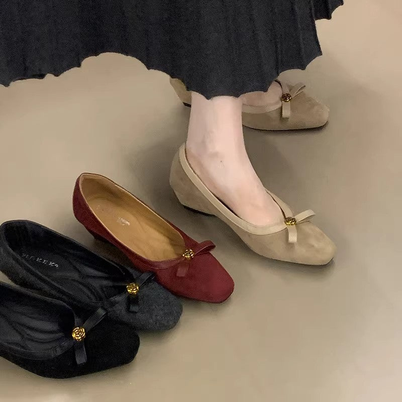 Damen Ballerinas Elegant Schleife Damenschuhe