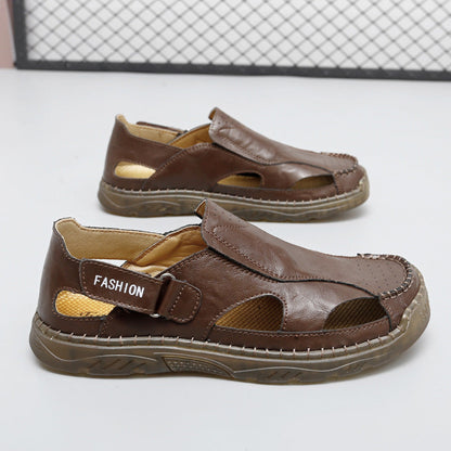 Damen Leder-Sandalen Atmungsaktiv Bequem Sommer