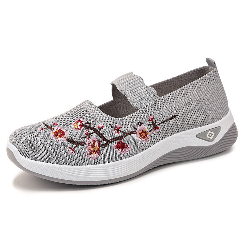 Damen Ballerinas Slip-On mit Blumenmuster
