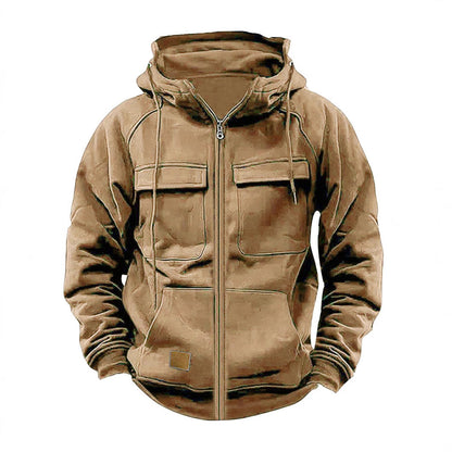 Herren Bomberjacke Modern mit Taschen und Verstellbarem Kragen