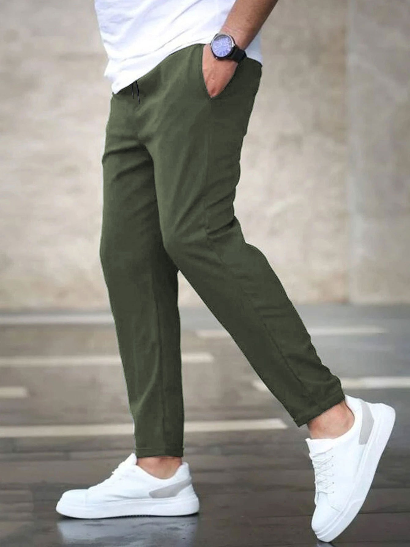Herren Chino-Hose Elastisch Bequem Slim Fit