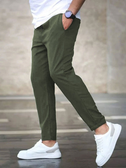 Herren Chino-Hose Elastisch Bequem Slim Fit