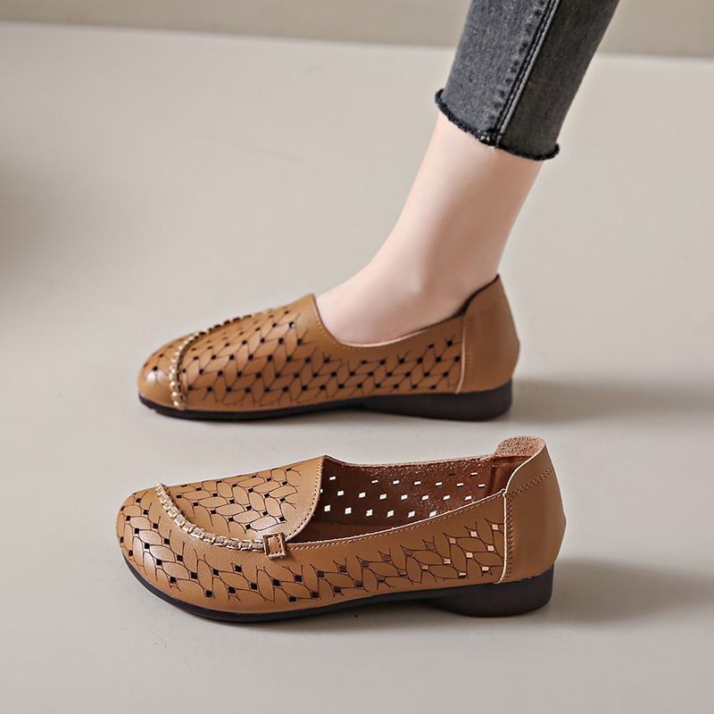 Ballerina Schuhe Damen Bequem Flechtendesign Sommer