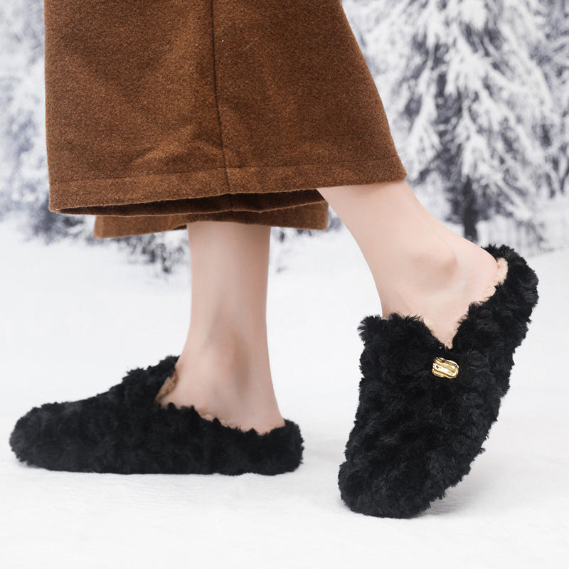 Damen Hausschuhe Flauschig Warm mit Weichem Futter