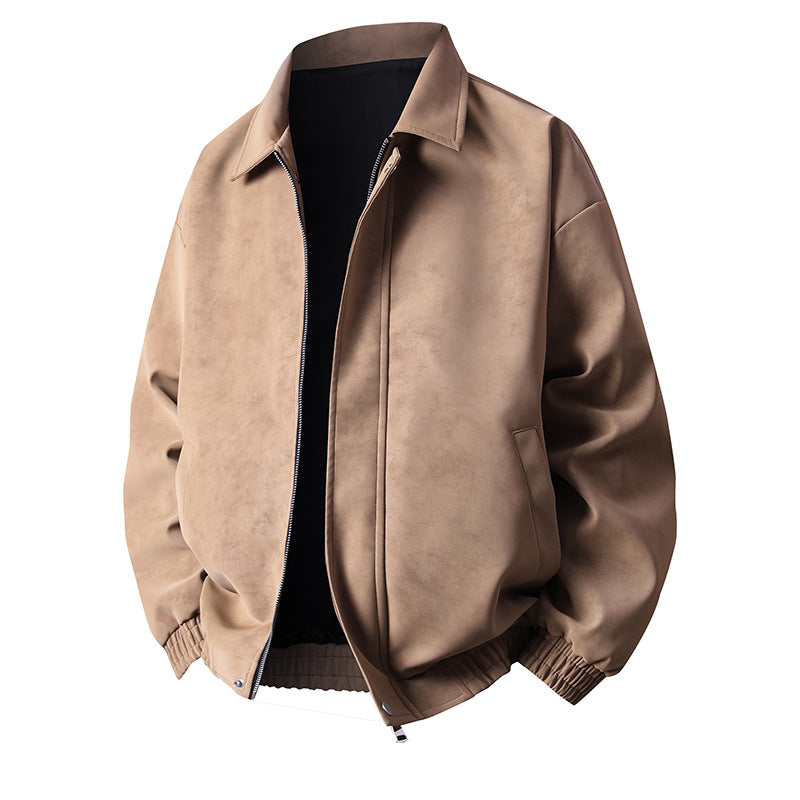 Männer Lederjacke Bomber Modern Lässig Schnitt