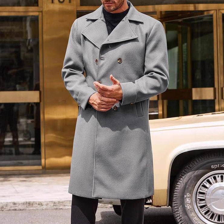 Herren Wollmantel Elegant Wendbar Berliner Stil