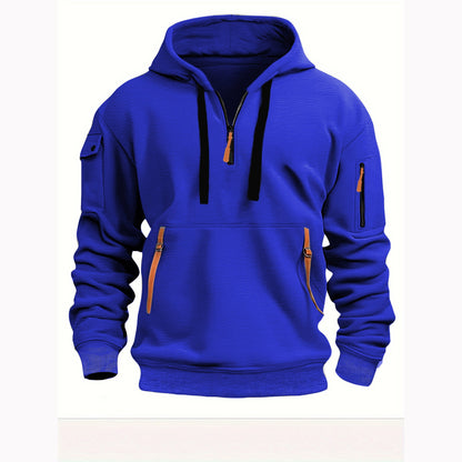 Herren Kapuzenpullover Lässig mit Reißverschlusstaschen