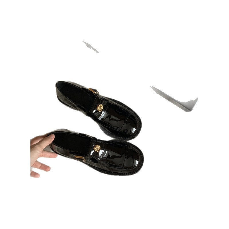 Damen Mokassins Elegante Schnalle Riemenverschluss Modisch