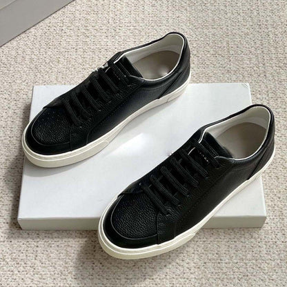 Damen Leder Sneaker Strukturiert Rutschfest Schwarz