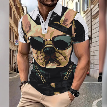 Herren Poloshirt Hundemotiv Modern Berlin Style - BerlinGlamour