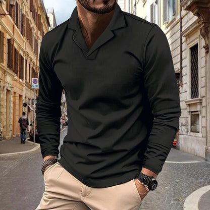 Herren Sportshirt Langarm Moderner Kragen Berlin Style
