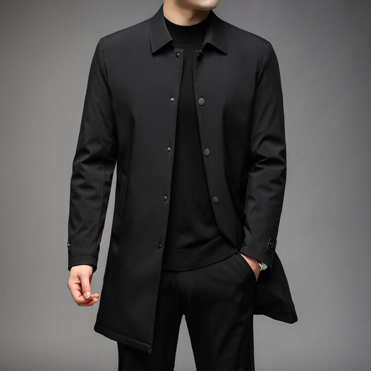 Herren Übergangsjacke Elegant Schwarz Modern