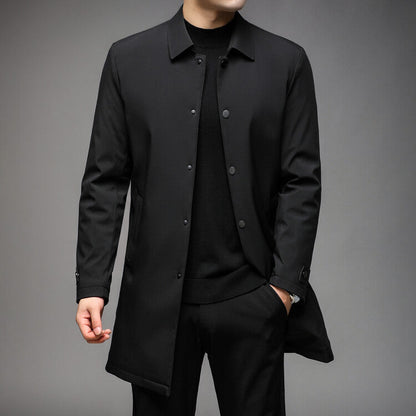 Herren Übergangsjacke Elegant Schwarz Modern