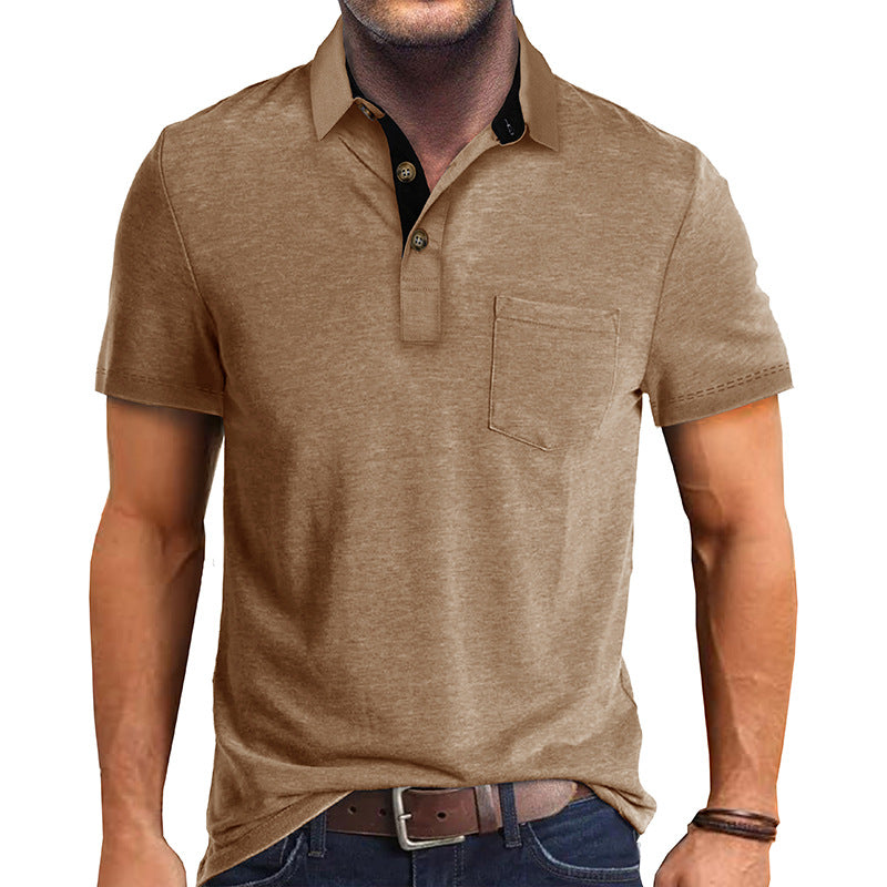 Herren Polo-Shirt Modern Kragen Brusttasche Slim Fit - BerlinGlamour