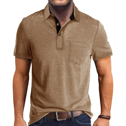 Herren Polo-Shirt Modern Kragen Brusttasche Slim Fit - BerlinGlamour