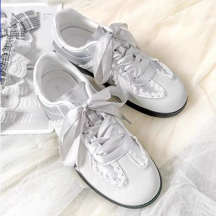 Damen Sneaker Elegant Satinband Damen Schuhe