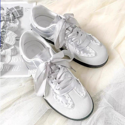 Damen Sneaker Elegant Satinband Damen Schuhe