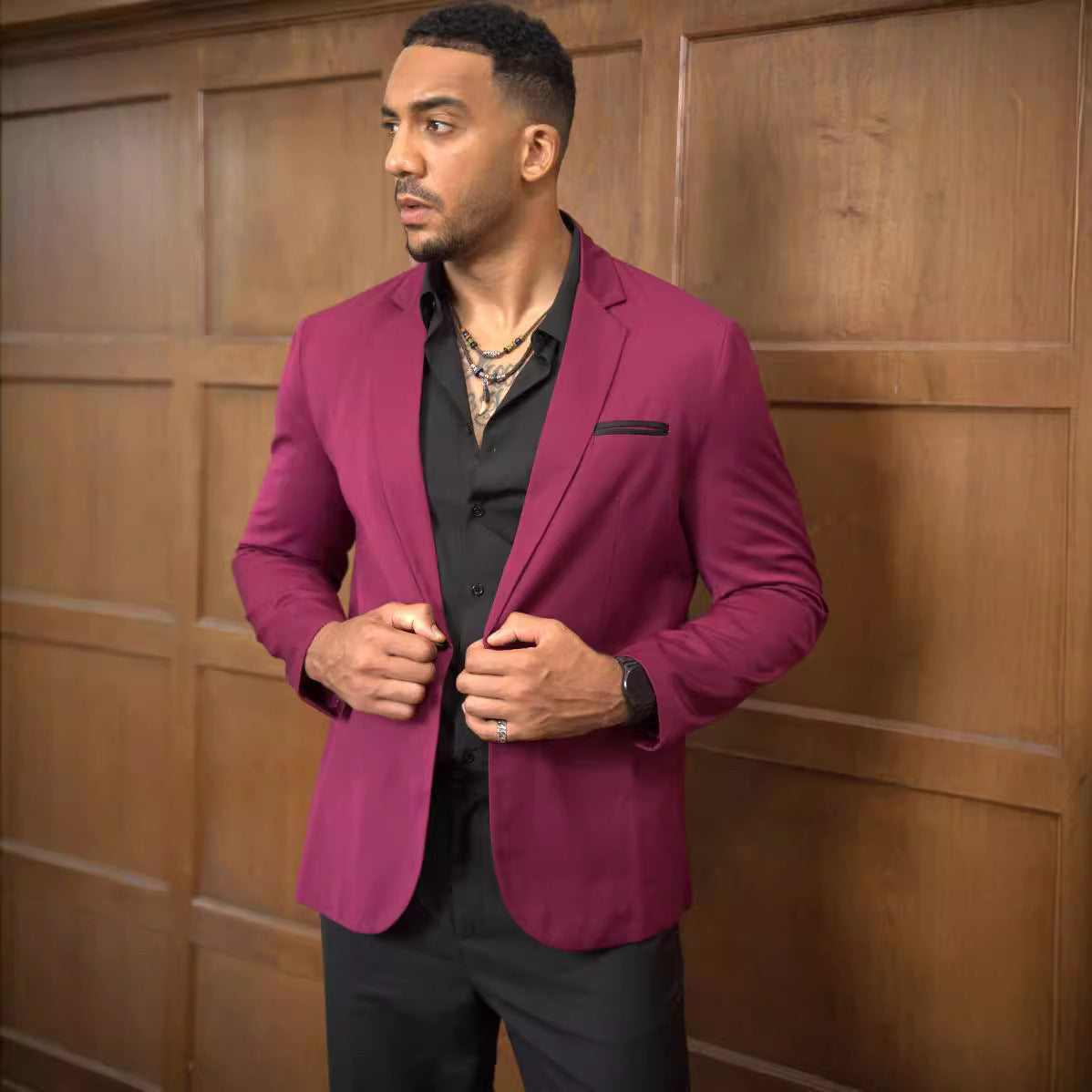 Herren Sakko Moderner Schnitt Elegant Slim Fit