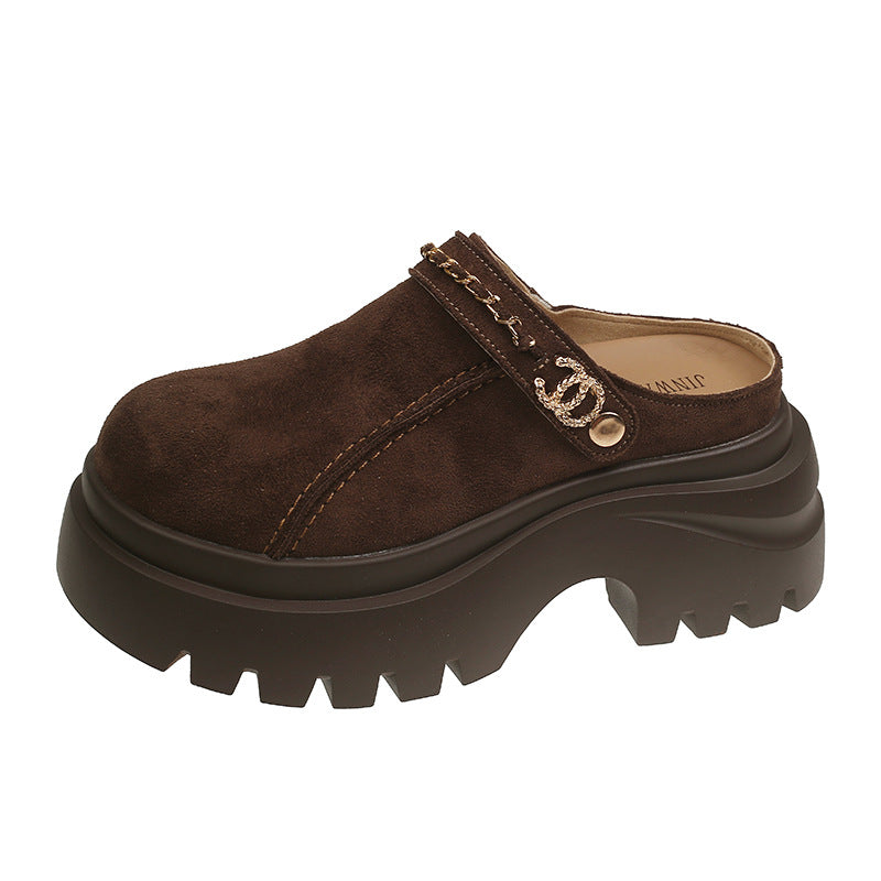 Damen Clogs Rutschsicher Trendig Logo Plattform