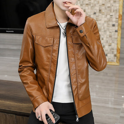 Herren Ledermantel schwarz Kunstleder Jacke Elegant Modern
