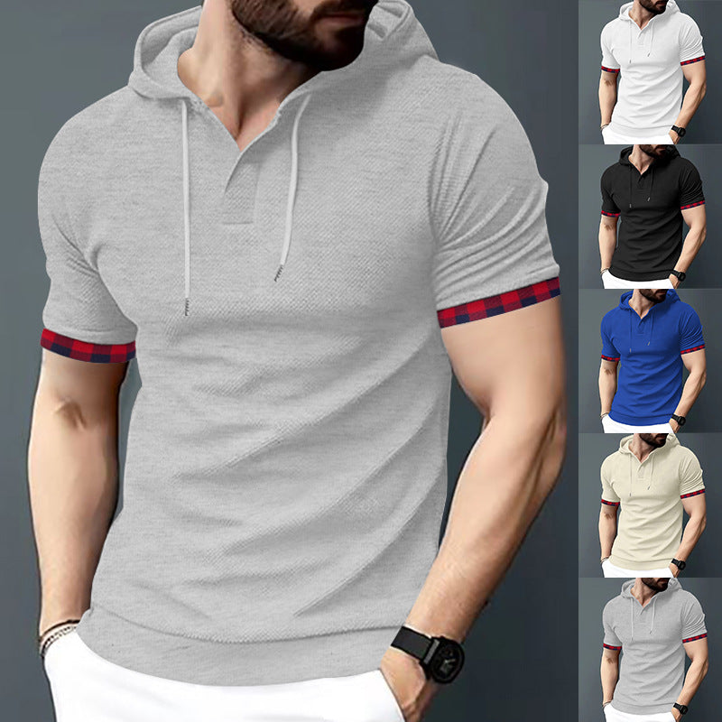 Herren Hoodie Kurzarm Sportlich Trendig