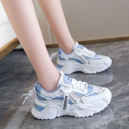 Damen Sneaker Sportlich Leicht Mesh Laufsohle