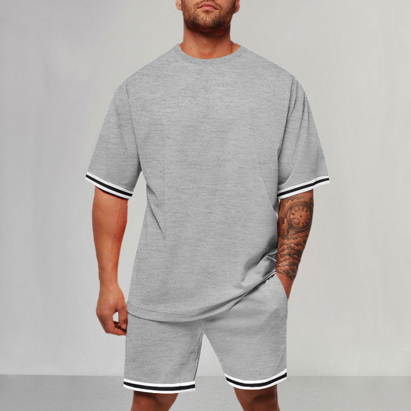 Herren Sportset Kurzarm mit Kontrastdetails Modern