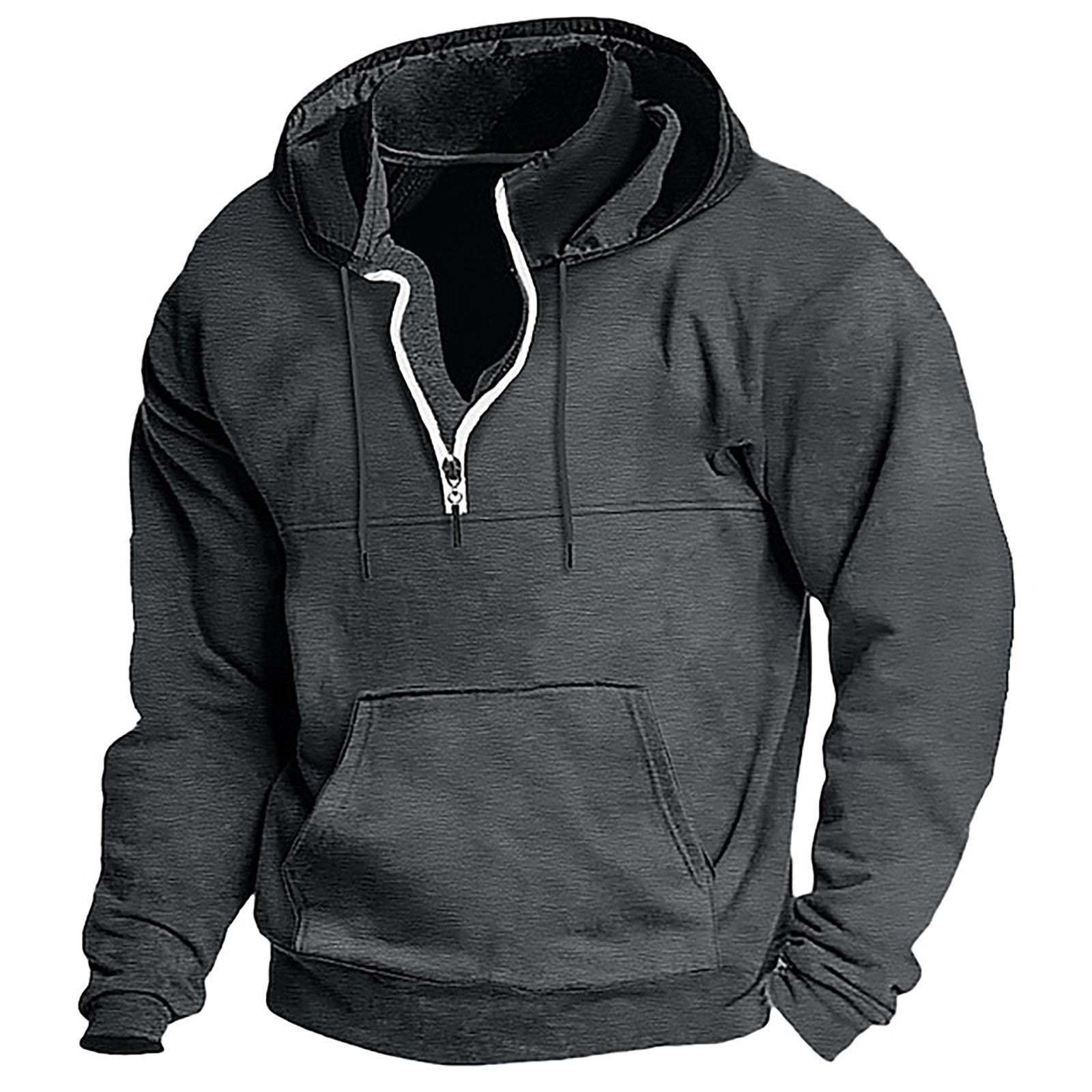 Herren Fleece Hoodie Halbzipp mit Kapuze Größe XL - BerlinGlamour