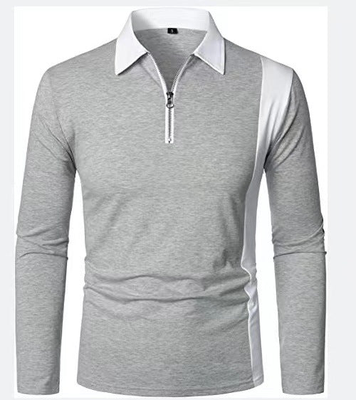 Herren Langarmshirt Sportlich Modern Farbkontrast
