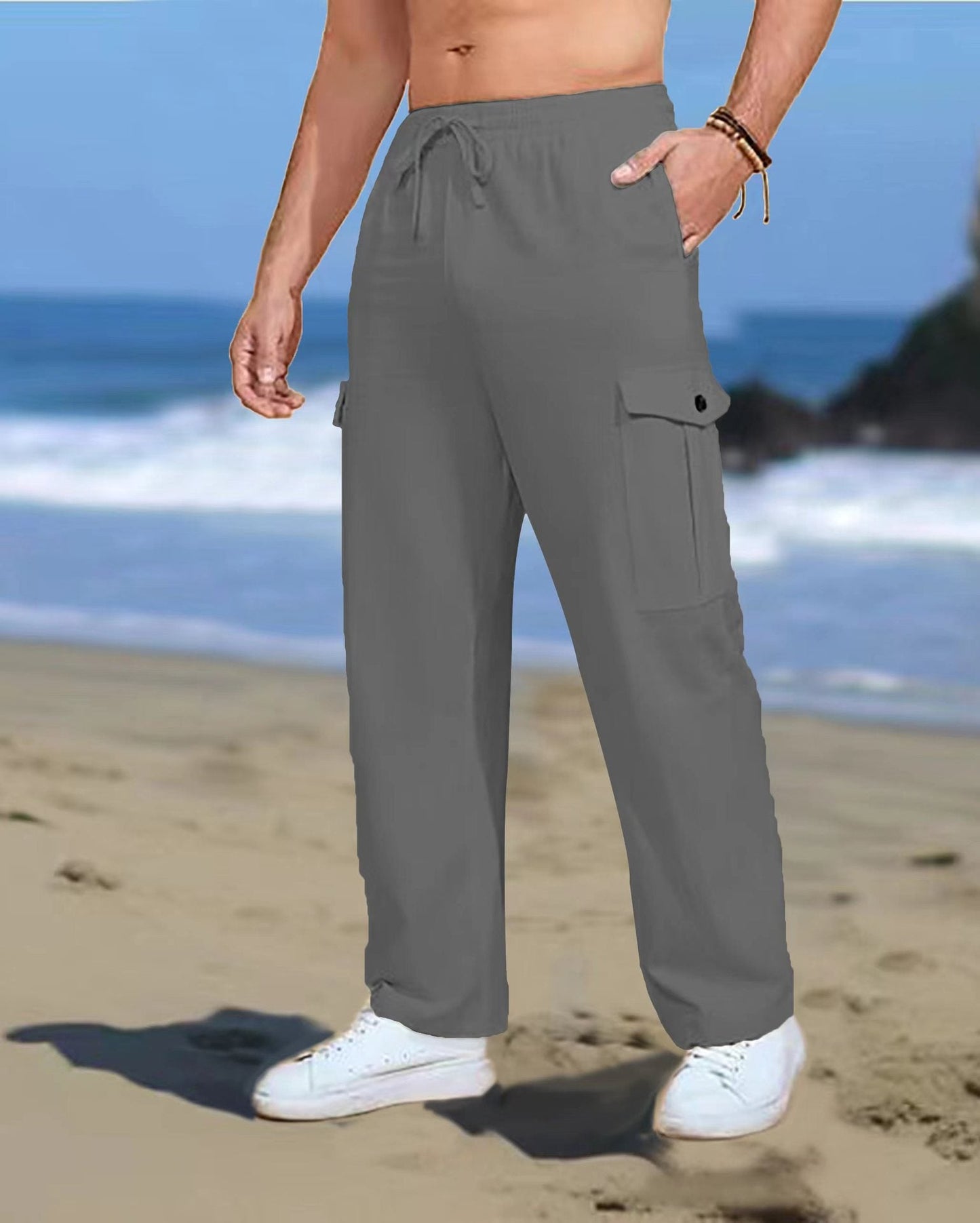 Herren Cargo-Hose Vieltaschig Elastisch Bequem