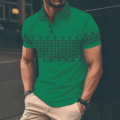 Herren Poloshirt Modern Musterdetails Slim Fit