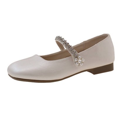 Damen Ballerinas Elegante Mary Jane Schuhe Komfort Innensohle