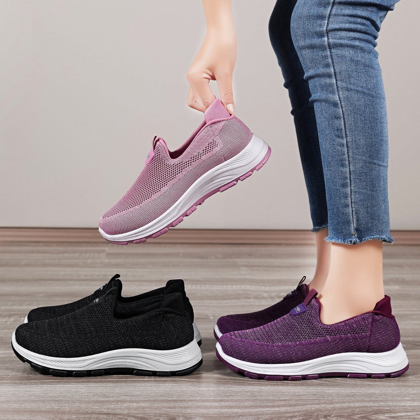 Damen Sport Schuhe Atmungsaktiv Elastisch Bequem