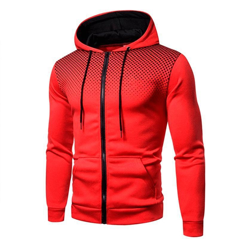 Herren Kapuzenpullover Sportlich Funktionell Reißverschluss
