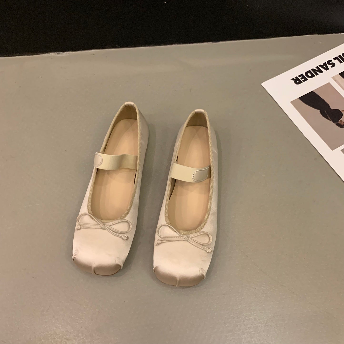 Damen Ballerinas Elegante Schleife Verstellbar