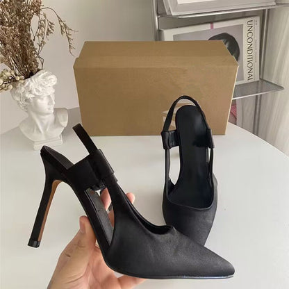 Damen Slingback Pumps Hochhackig Elegant Schwarz