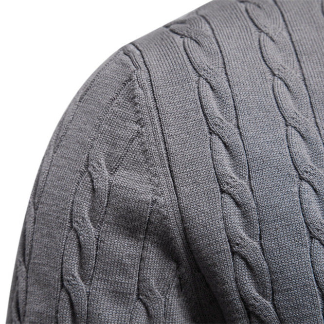 Herren Strickpullover Zopfmuster Rundhals Modern