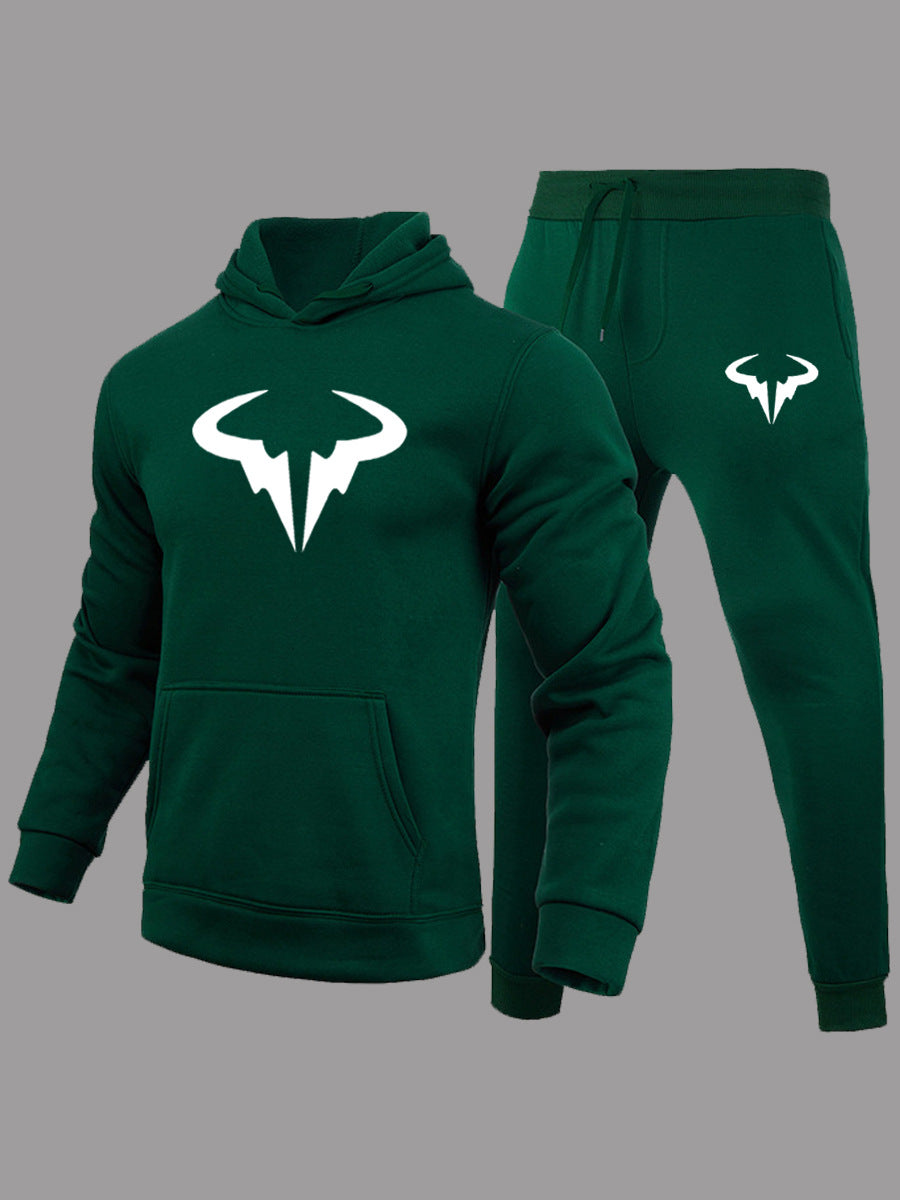 Herren Kapuzenanzug Modern mit Logo Trendig Schwarz