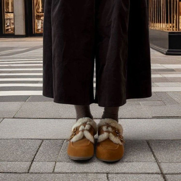 Damen Clogs Warm Kuschelig Schnallenverschluss Modisch