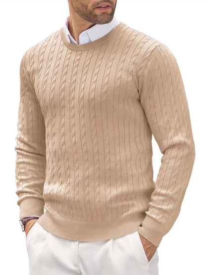 Herren Strickpullover Fischgrat Muster Warm