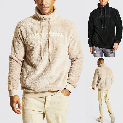 Herren Fleece Pullover Warm mit Kordelzug