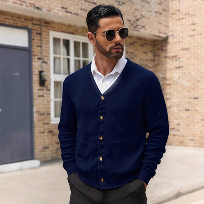 Strickcardigan Herren Modern mit Taschen und Textur
