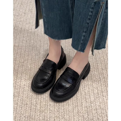 Damen Loafers Komfortabel Elegante Schnalle Schuhe